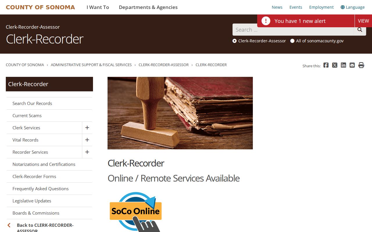Santa Rosa people search Clerk-Recorder records overview