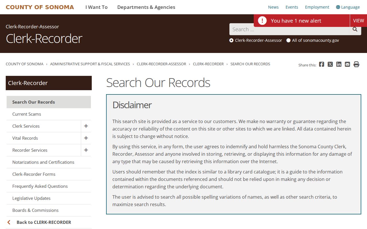 Santa Rosa people search Sonoma recorded records instructions