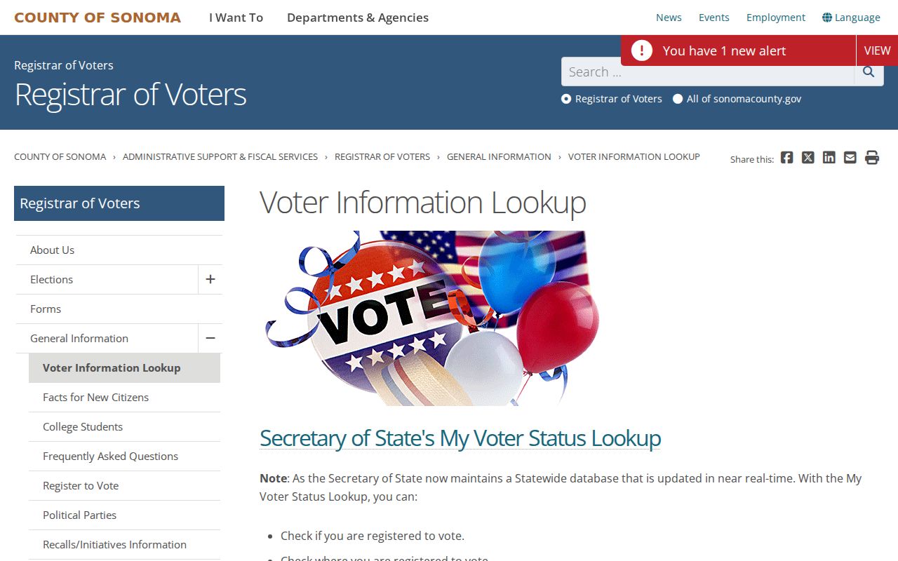 Santa Rosa voter registration and district lookup information