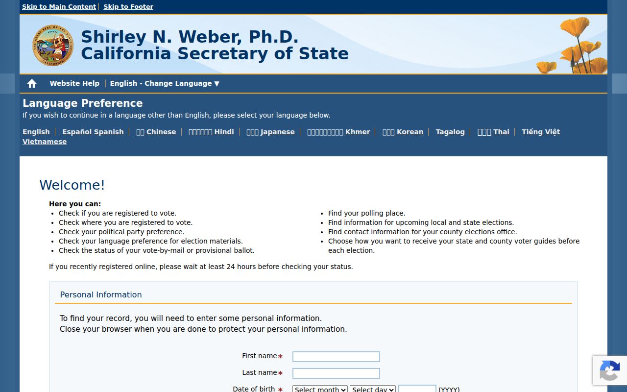 Santa Rosa voter registration My Voter Status lookup